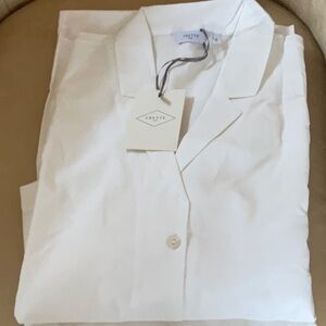 NWT FRETTE LADIES PAJAMAS WHITE L COTTON AND LINEN FROM ITALY